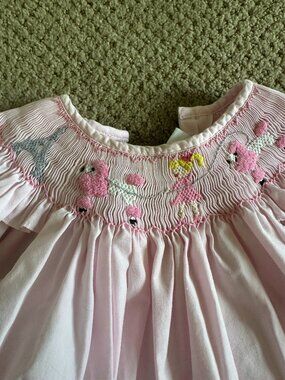 Mom & Me Pink Smocked Dress Paris Poodle Eiffel Tower Baby Girl 6M